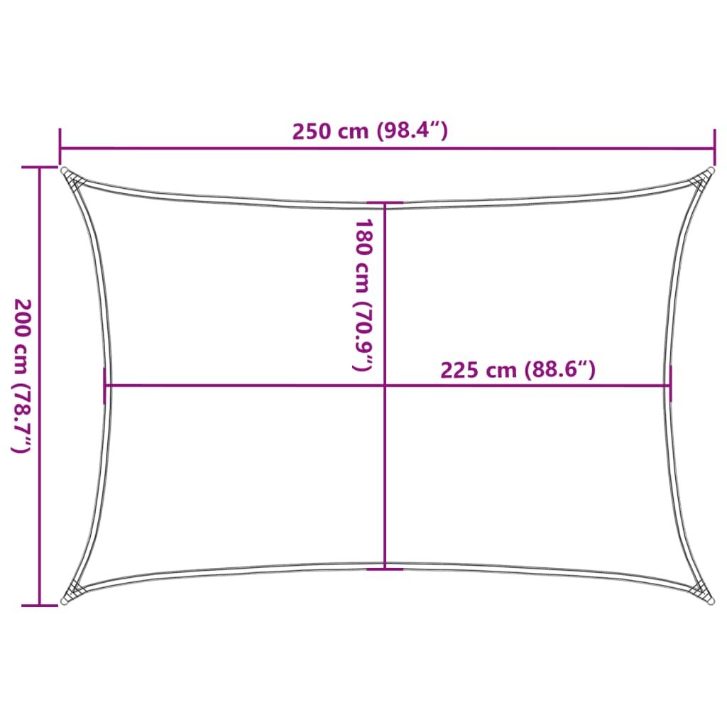 Vidaxl Toldo De Vela Rojo Hdpe 160 G/m² 2x2,5 M_2