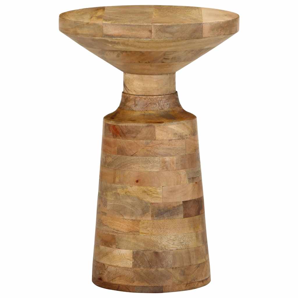 Mesa Auxiliar Madera Maciza De Mango Ø33x50 Cm_1