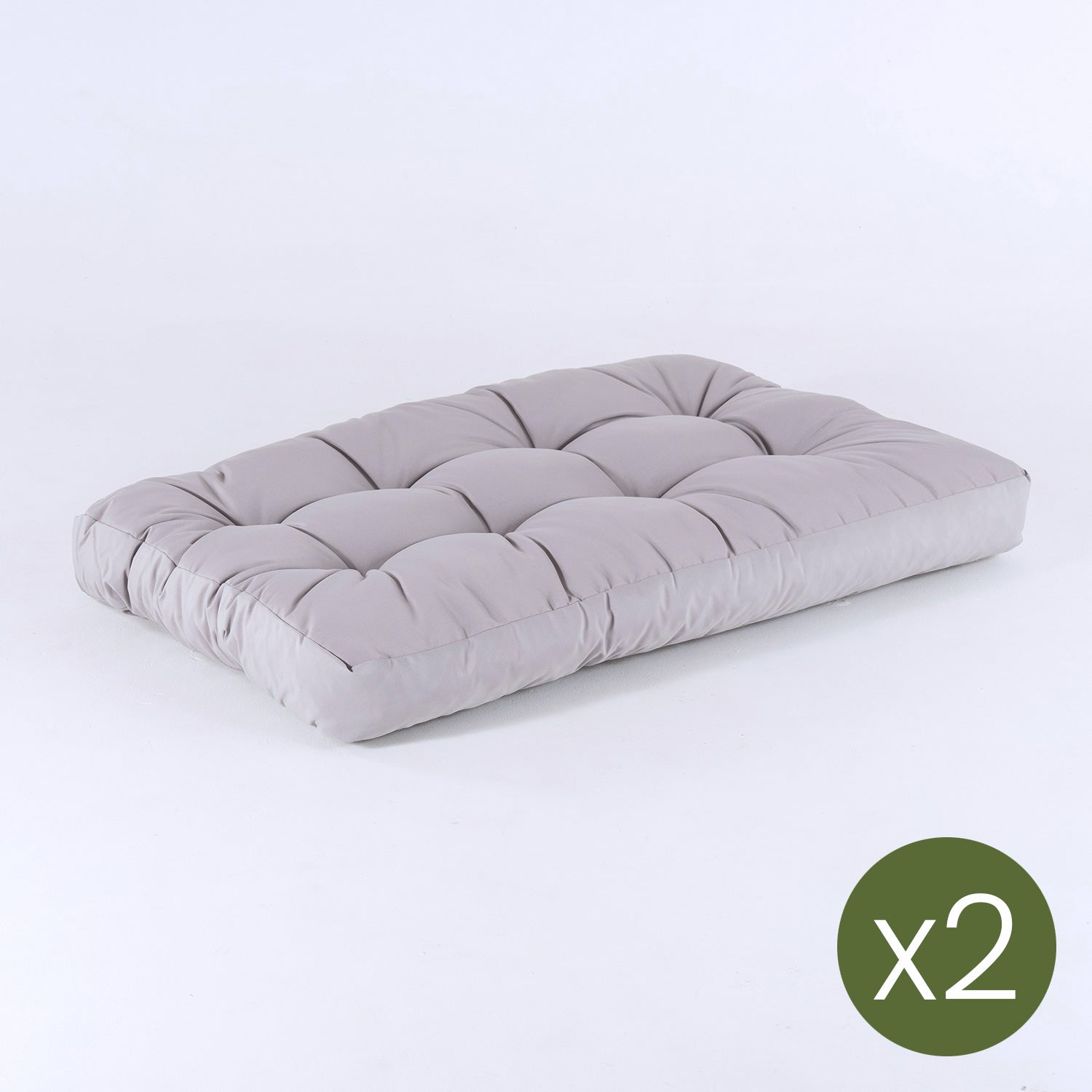 Pack 2 Cojines Asiento Para Palet, Tamaño: 80x120x16 Cm, Color Piedra, Repelente Al Agua_2