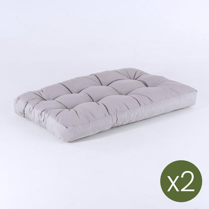 Pack 2 Cojines Asiento Para Palet, Tamaño: 80x120x16 Cm, Color Piedra, Repelente Al Agua_2