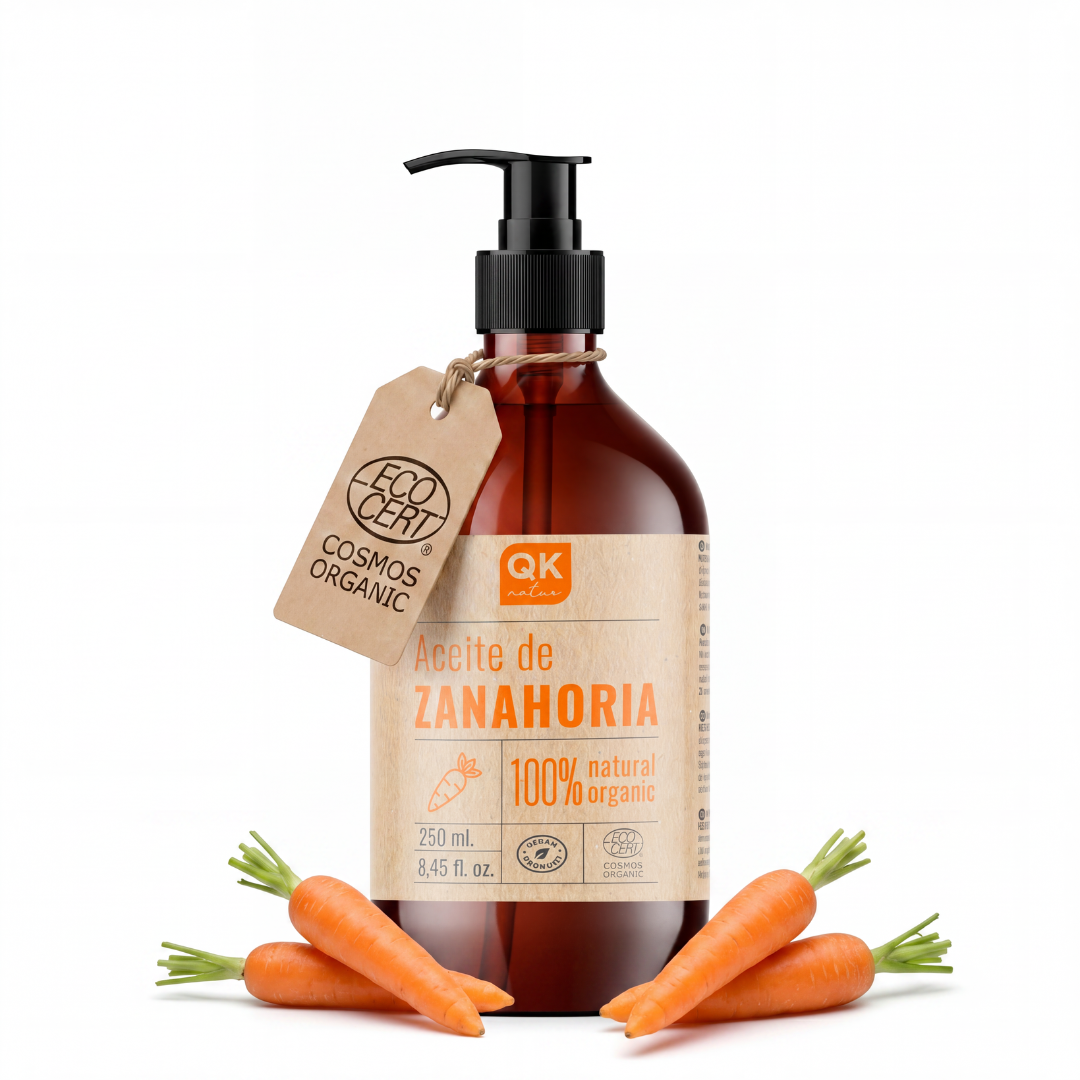 QKnatur - Aceite De Zanahoria 250 ml - 100% Puro - Bronceador Natural - Hidrata Y Aporta Luminosidad - Repara Cabello_0