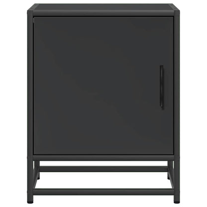 Mesitas De Noche 2uds Madera Ingeniería Negro 40x31x50 Cm Metal_3