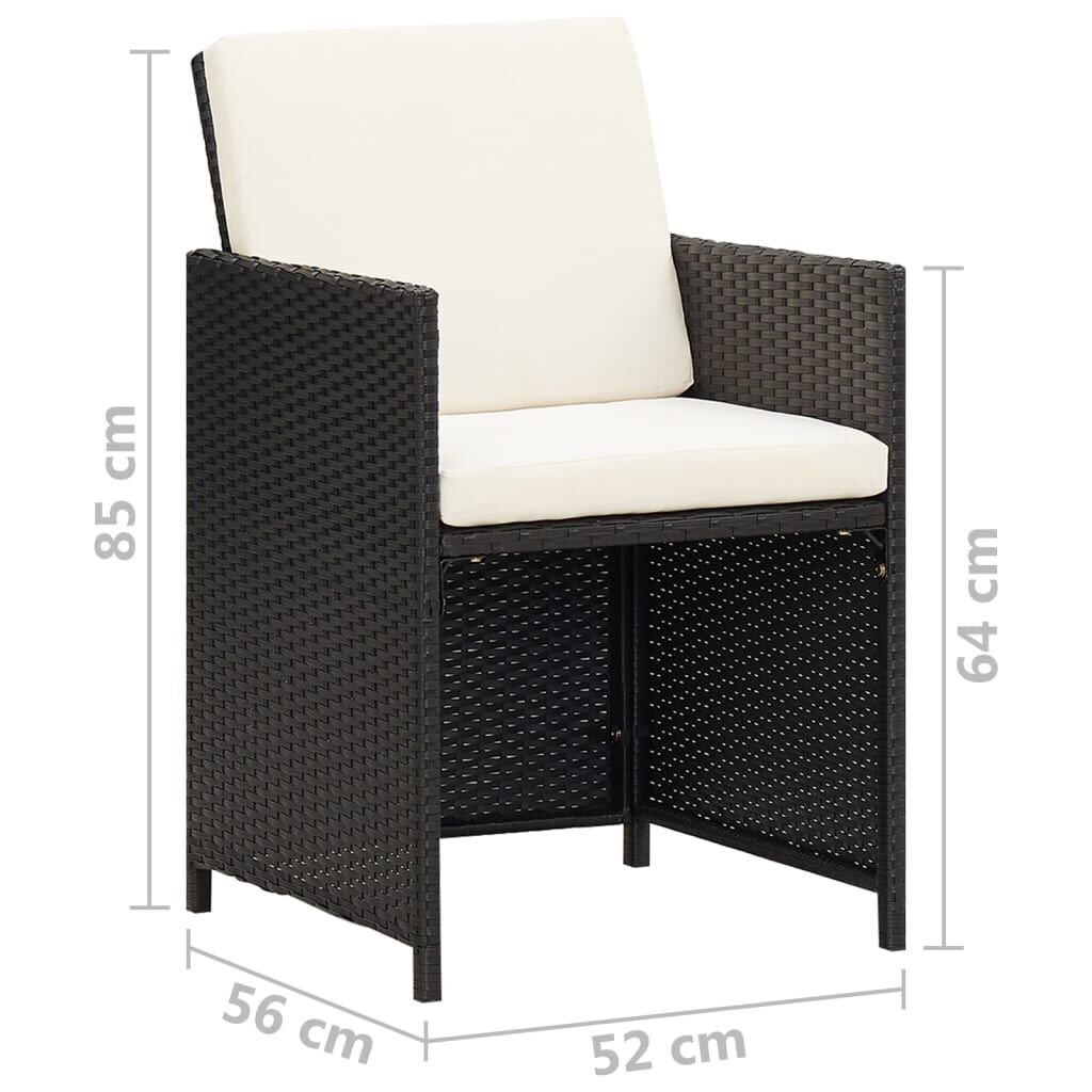 Vidaxl Sillas De Jardín 4 Unidades Ratán Sintético Negro_2