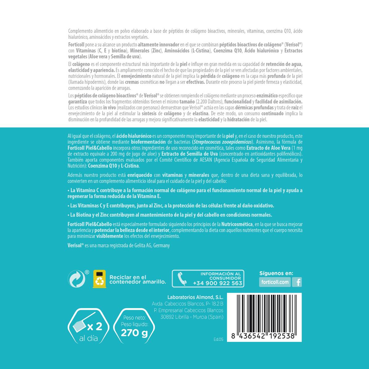 Colágeno Forticoll Piel y Cabello 270 g