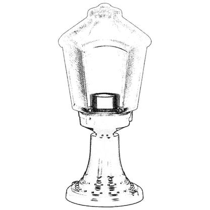 Aplique De Suelo Faro Para Exterior, Abs , Negro, 20x20x45, Casquillo E 27 Max 60 W_1