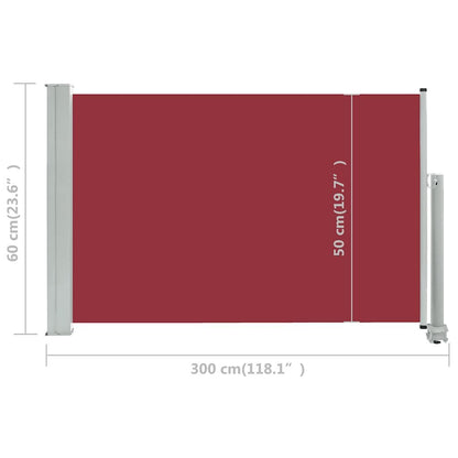 Vidaxl Toldo Lateral Retráctil De Jardín Rojo 60x300 Cm_2