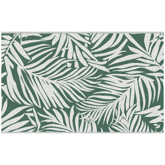 Outsunny Alfombra De Exterior 152x243 Cm Con Patrón De Hojas Verde Oscuro_0