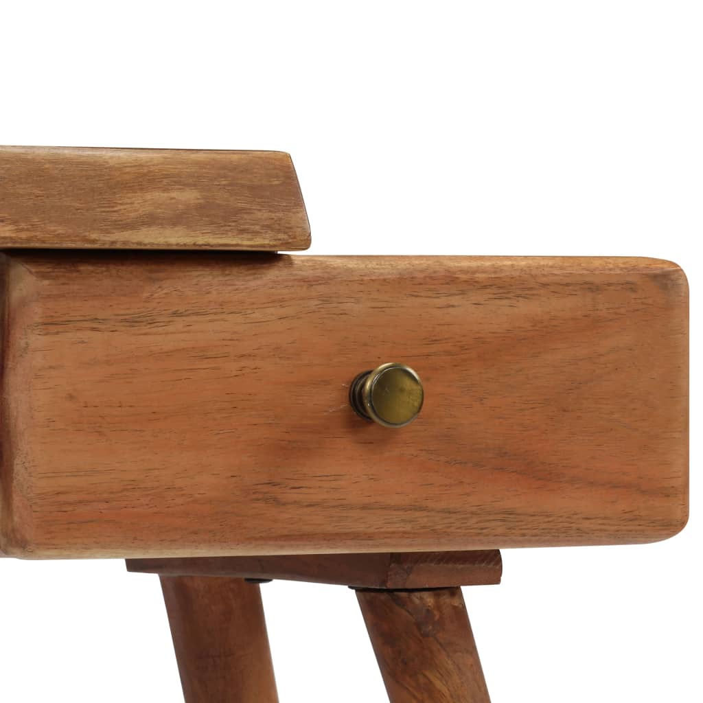 Mesita De Noche De Madera Maciza De Acacia 45x32x55 Cm_3