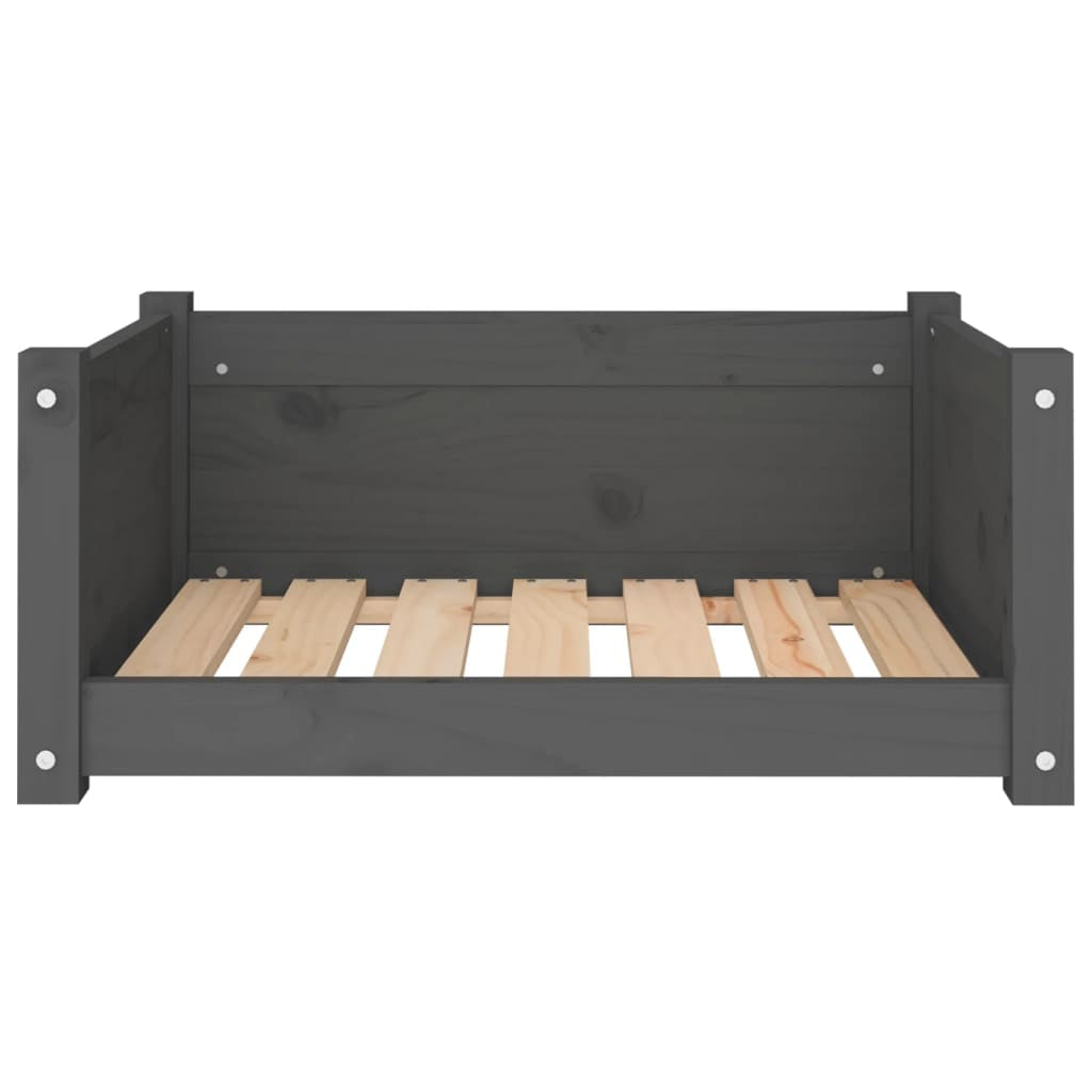 Vidaxl Cama Para Perros Madera Maciza De Pino Gris 65,5x50,5x28 Cm_4