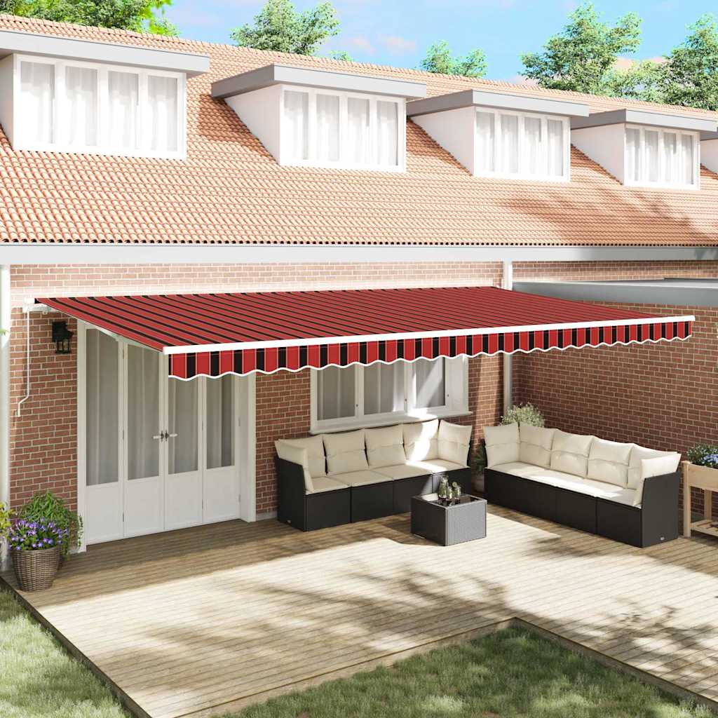 Toldo Retráctil Naranja Y Marrón 600 X 300 Cm_1