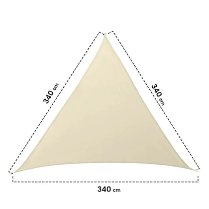 Malla De Sombreo Triangular Sunnet Kit Elast 3,4x3,4x3,4m Beige Nortene_1