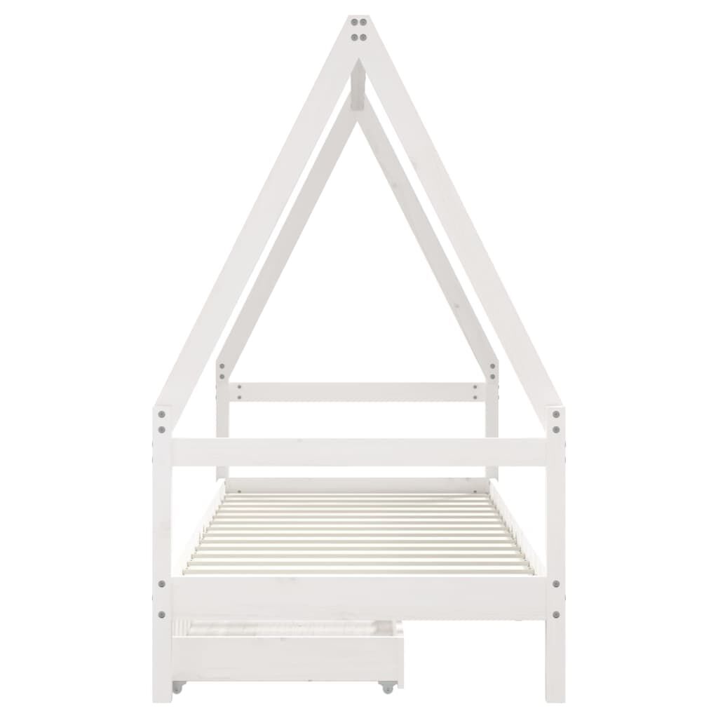 Vidaxl Estructura Cama Niños Con Cajones Madera Pino Blanco 90x200 Cm_4