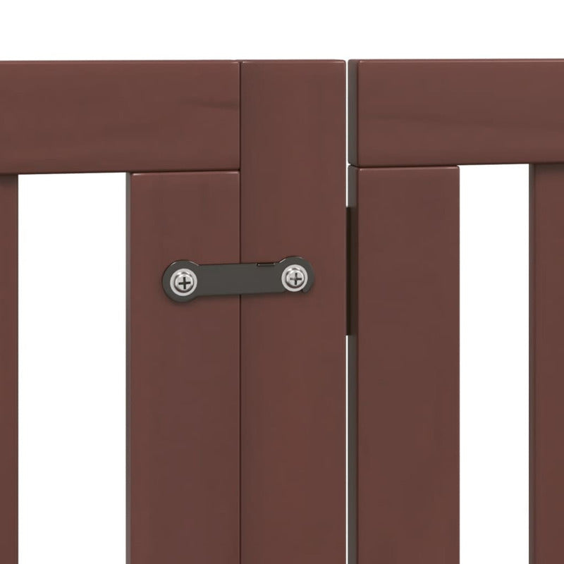Vidaxl Puerta De Perros Plegable 12 Paneles Madera Álamo Marrón 600 Cm_5
