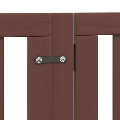 Vidaxl Puerta De Perros Plegable 12 Paneles Madera Álamo Marrón 600 Cm_5