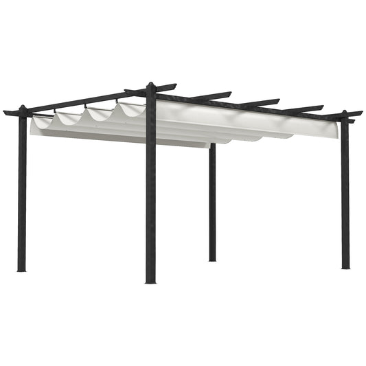 Outsunny Conjunto De Pérgola Incluye 1 Pérgola De Jardín 4x3 M Y 1 Cubierta_0