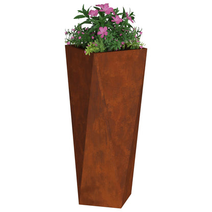 Jardinera 2 Uds. Oxidado 30 X 30 X 75 Cm Acero Autopatinable_2