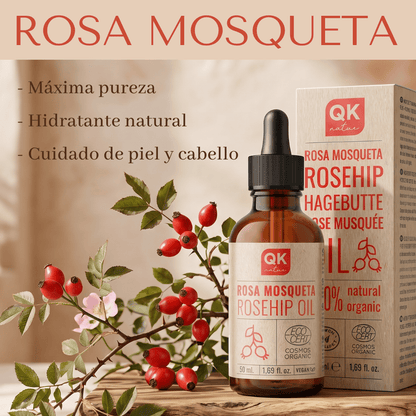 QKnatur - Aceite De Rosa Mosqueta 100% Puro Orgánico - 50 Ml - Para Cicatrices Y Estrías - Antiarrugas Y Antiedad_3