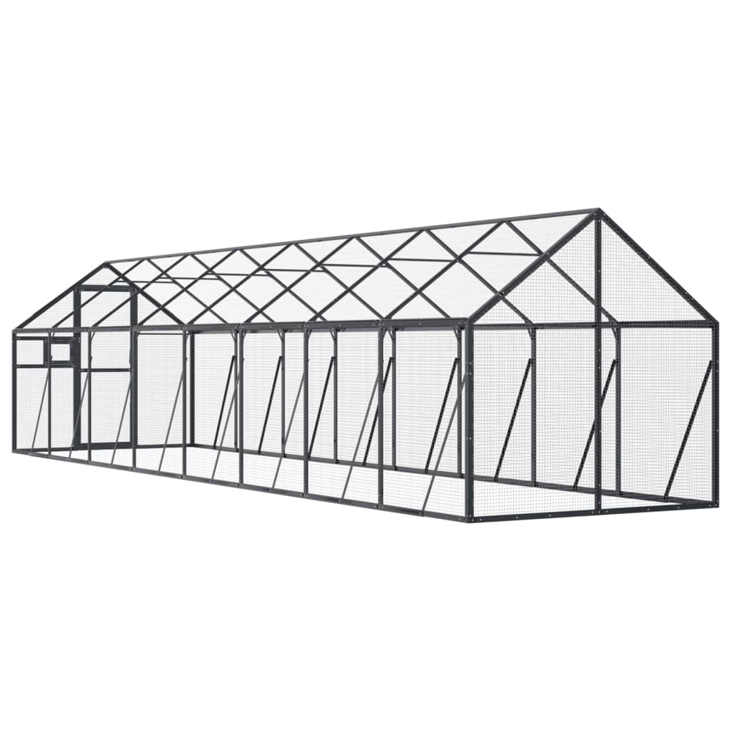 Vidaxl Pajarera De Aluminio Gris Antracita 1,79x8x1,85 M_4