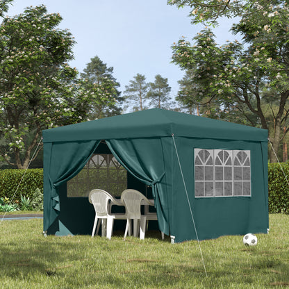 Outsunny Carpa Gazebo Con Paredes Desontables Ventanas Visibles Incluye Bolsa_1