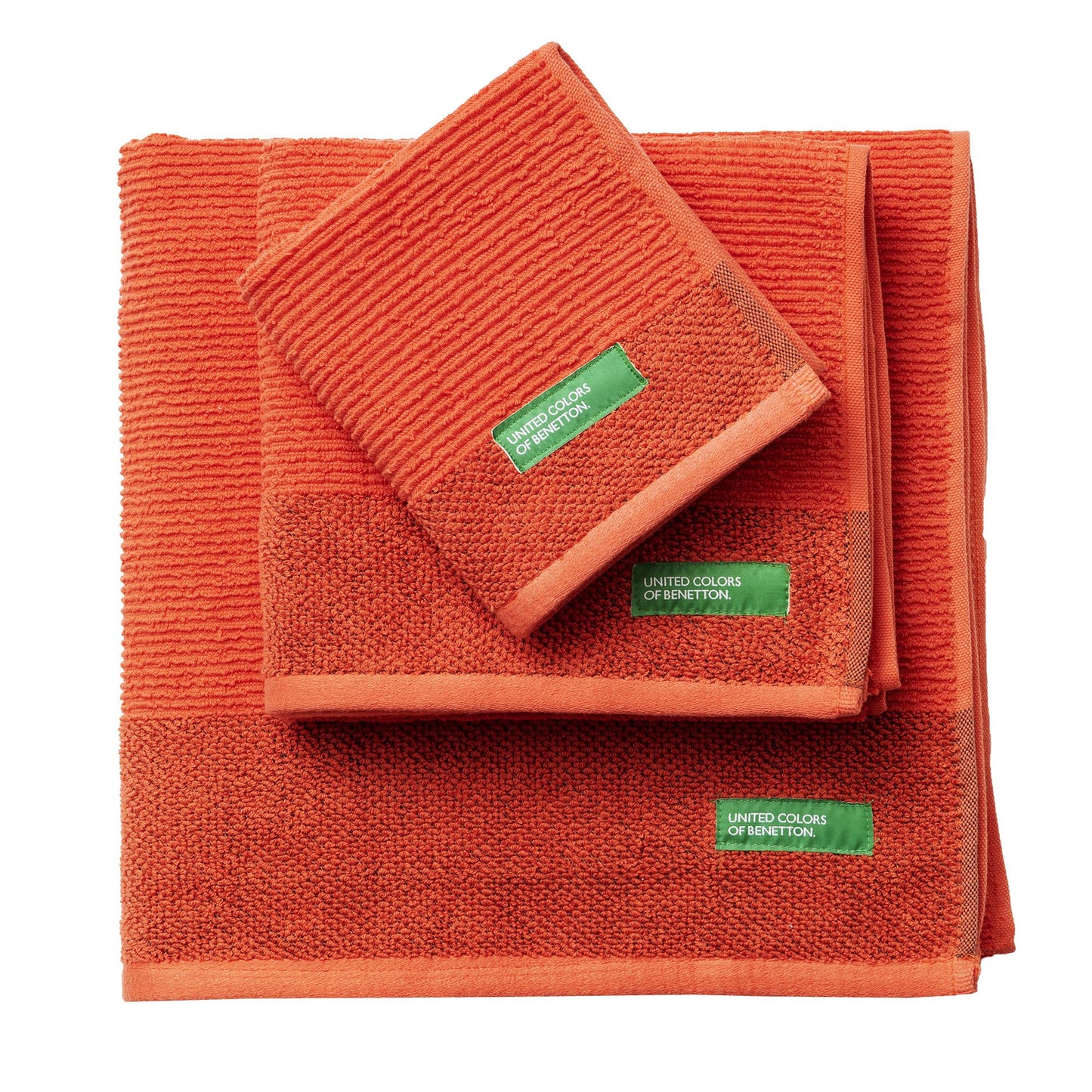Set 3pcs Toallas De Baño (30x50+50x90+70x140cm) 450 Gsm 100%algodon Rojo Casa Benetton_0