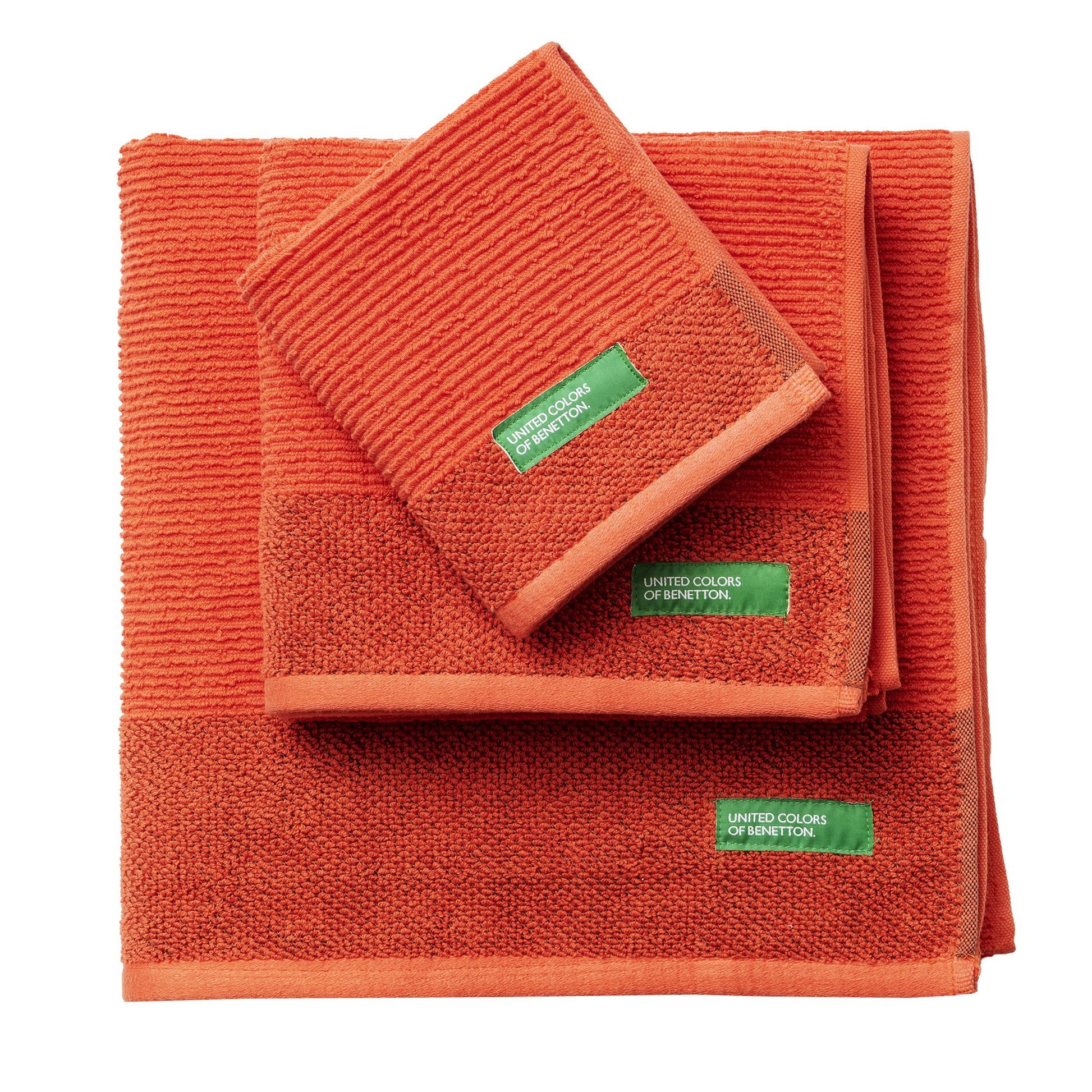 Set 3pcs Toallas De Baño (30x50+50x90+70x140cm) 450 Gsm 100%algodon Rojo Casa Benetton_0