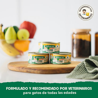 Lata de cerdo y verduras BARF para gatos Wild Balance 120 g