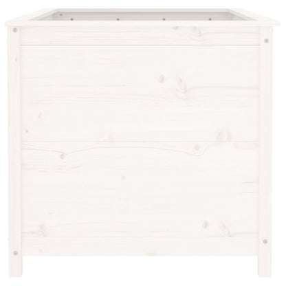 Arriate Elevado De Jardín Madera De Pino Blanco 119,5x82,5x78cm_3
