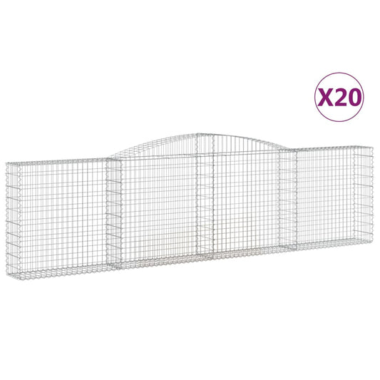 Cestas De Gaviones 20 Uds Forma De Arco Hierro 400x30x100/120cm_0