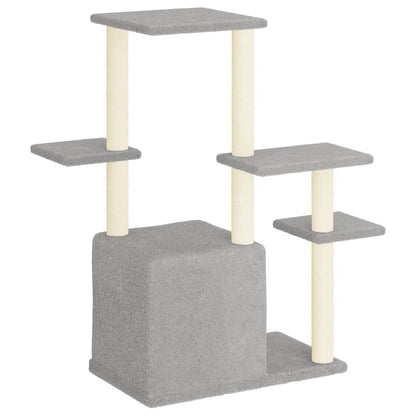 Rascador Para Gatos Con Postes De Sisal Gris Claro 97,5 Cm_4
