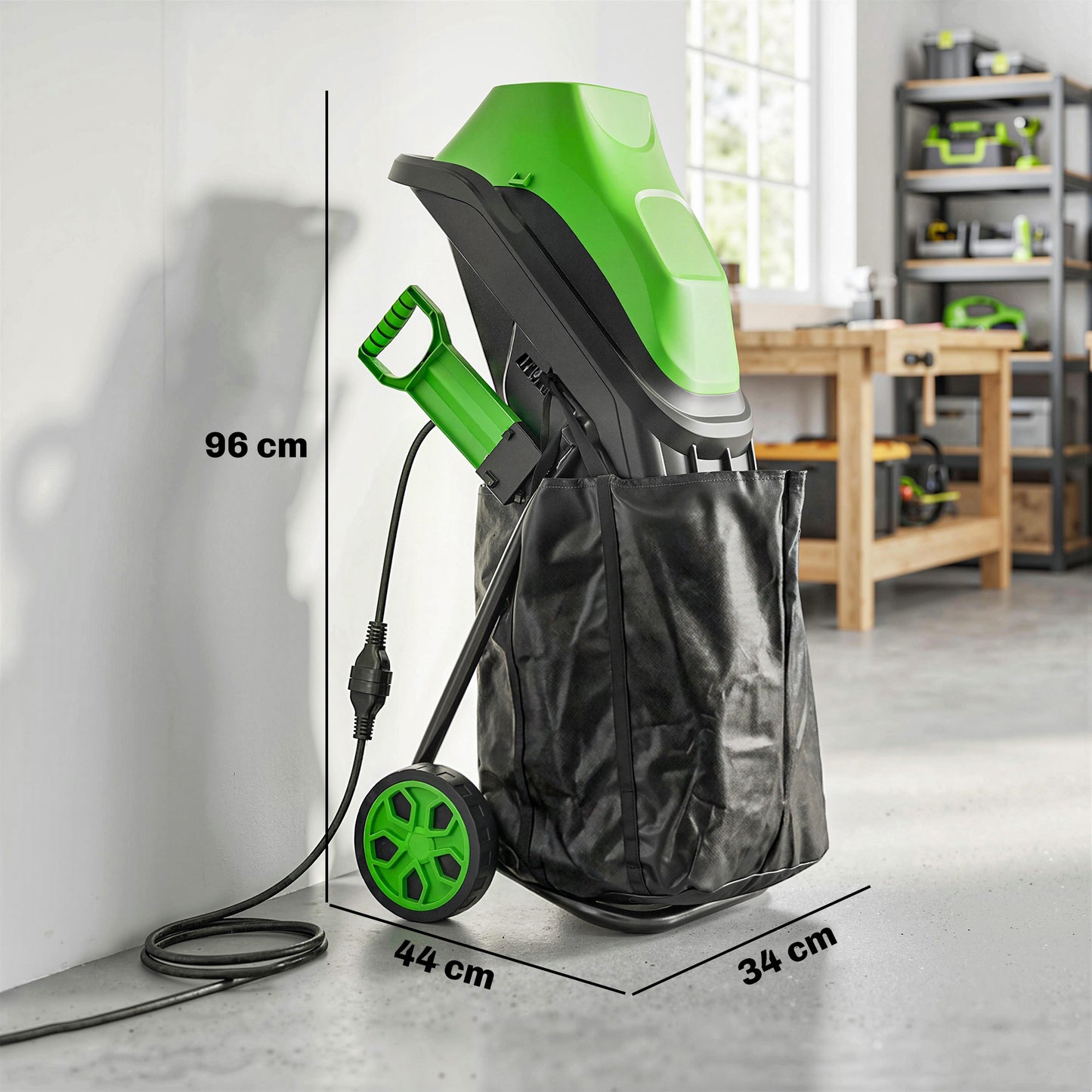 Outsunny Trituradora De Ramas Eléctrica 2500w Con 2 Cuchillas Para Ø44 Mm Ramas_2