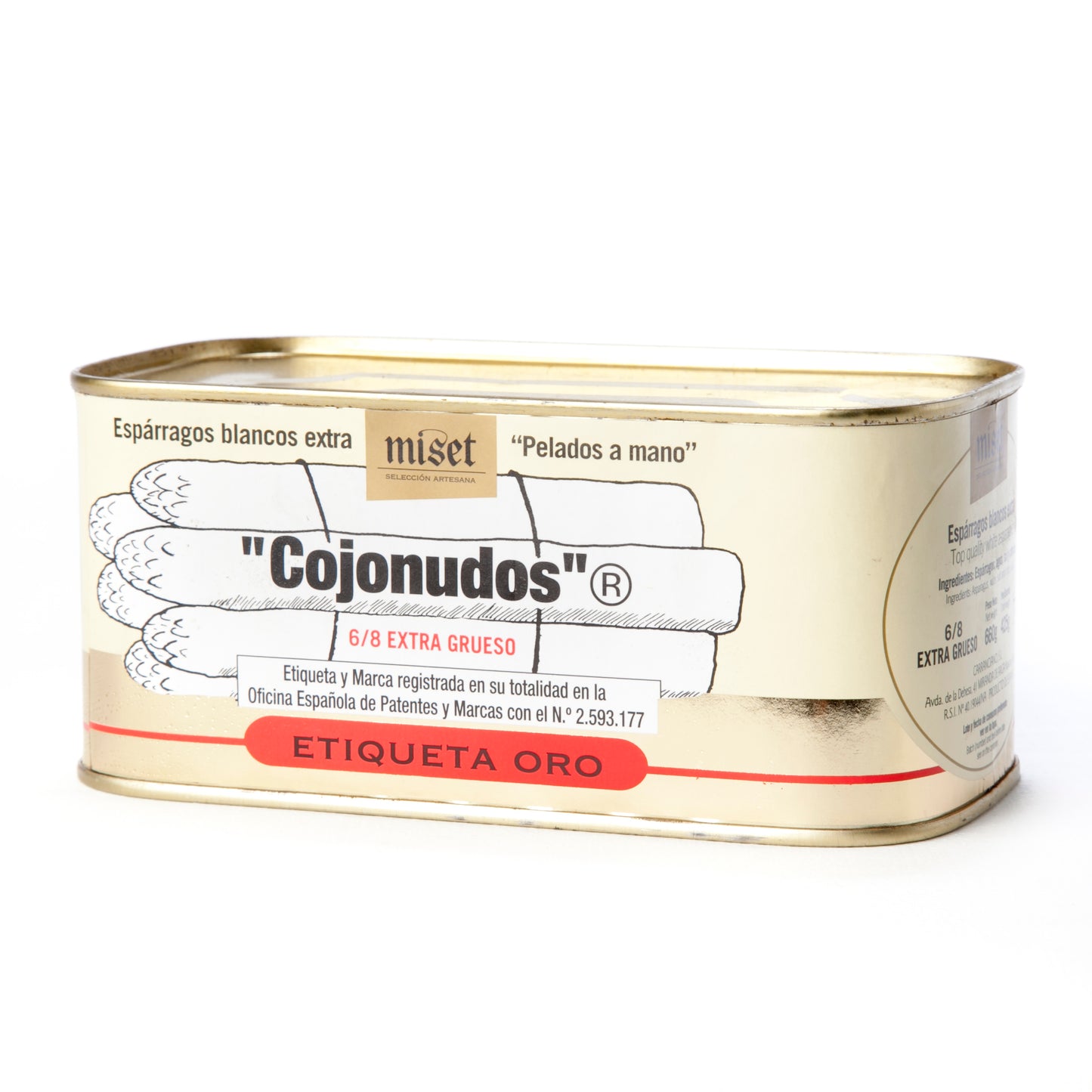 Espárragos Blancos Cojonudos Extra Gruesos En Lata 1 Kg. 8-12 miset