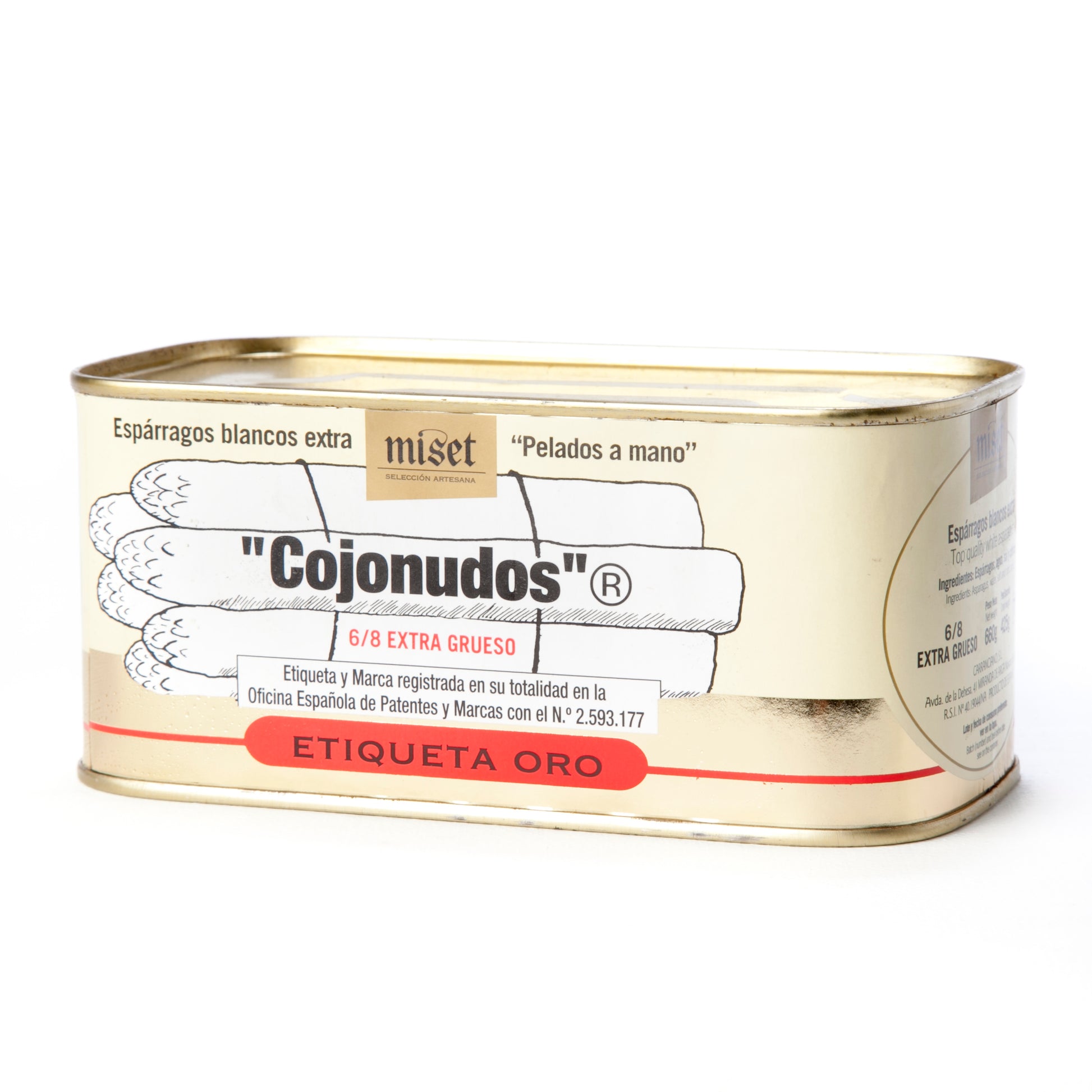 Espárragos Blancos Cojonudos Extra Gruesos En Lata 1 Kg. 8-12 miset