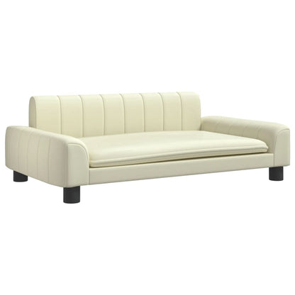 Cama Para Perros De Cuero Sintético Crema 90x53x30 Cm / Vetonek_0