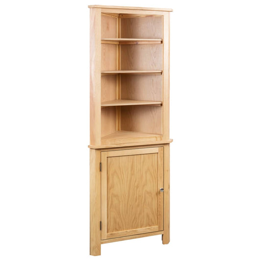 Armario De Esquina De Madera Maciza De Roble 59x36x180 Cm_0
