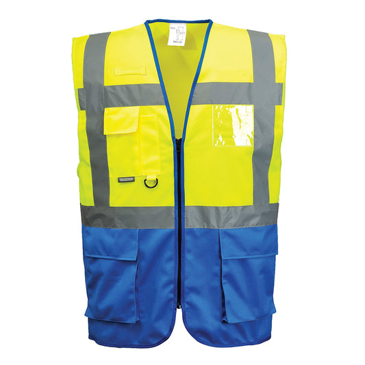 Chaleco De Alta Visibilidad Warsaw Contrast Executive / Xl / Amarillo-azulina_0