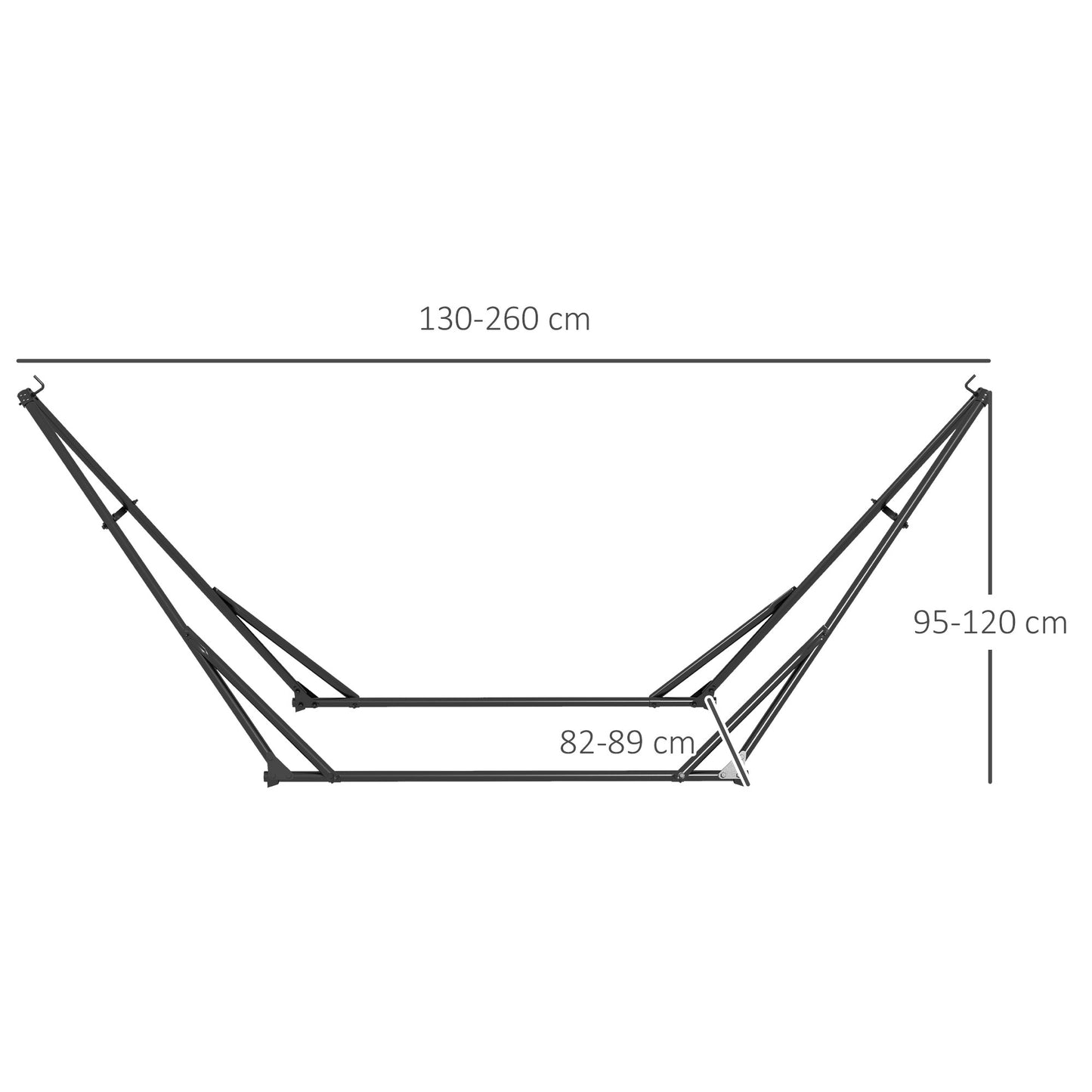 Outsunny Soporte Para Hamaca Plegable 2 En 1 Soporte Para Silla Colgante Negro_2