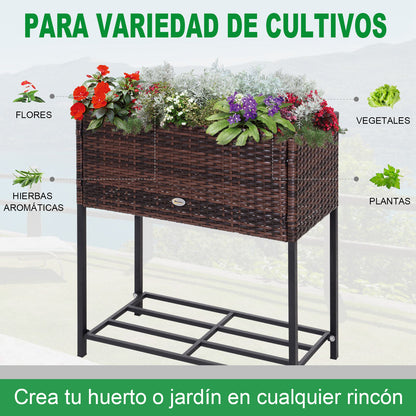 Outsunny Soporte Para Jardinera Exterior Huerto Urbano Con Estante 70x30x70 Cm_5