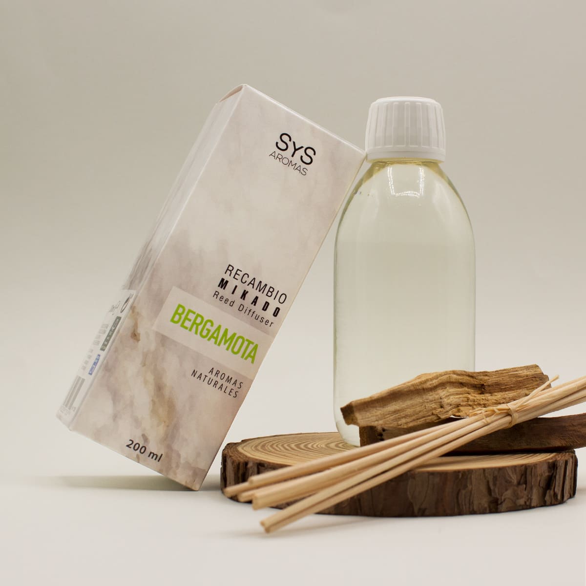 Recambio Mikado Bergamota Mármol SYS Aromas 200 ml | Con Palos | Aroma Cítrico y Floral | Equilibrante_3