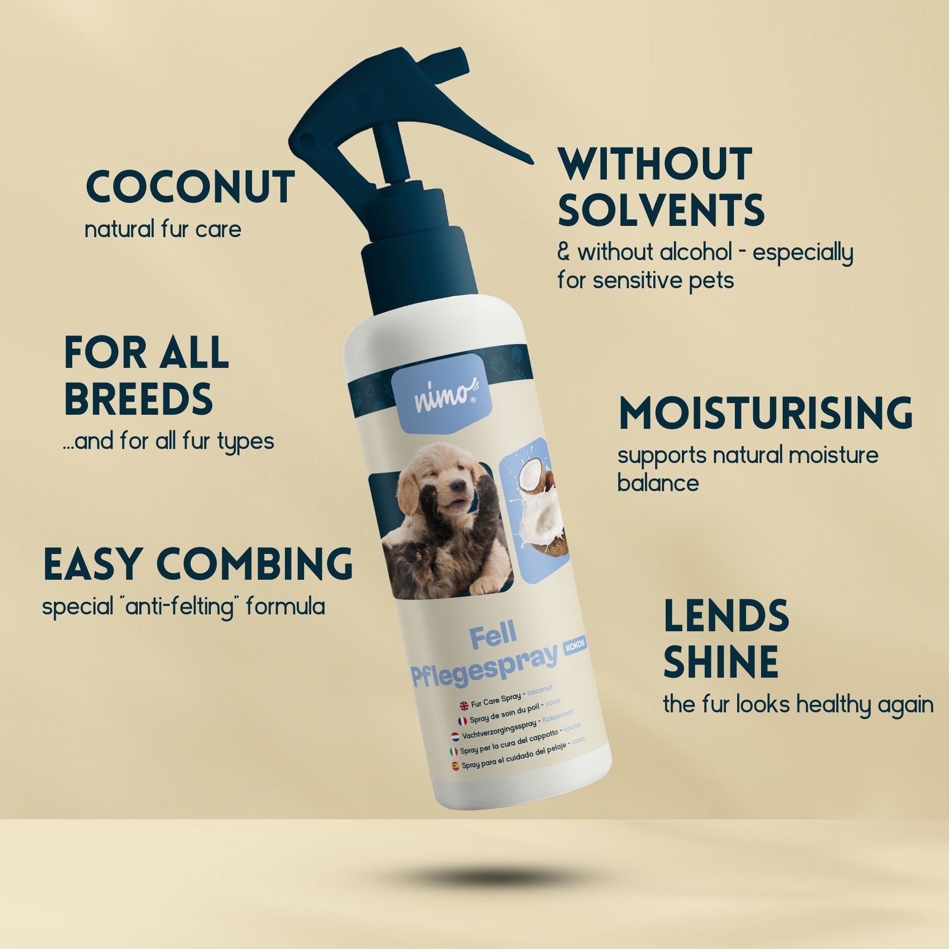 Spray Para El Cuidado Del Pelaje Coco - Nimo - 250 Ml_2