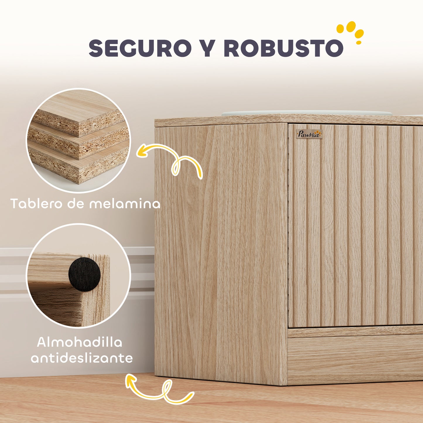 Pawhut Comedero Perro Elevado Con 2 Cuencos De Acero Inoxidable 2x2000 Ml Roble_3