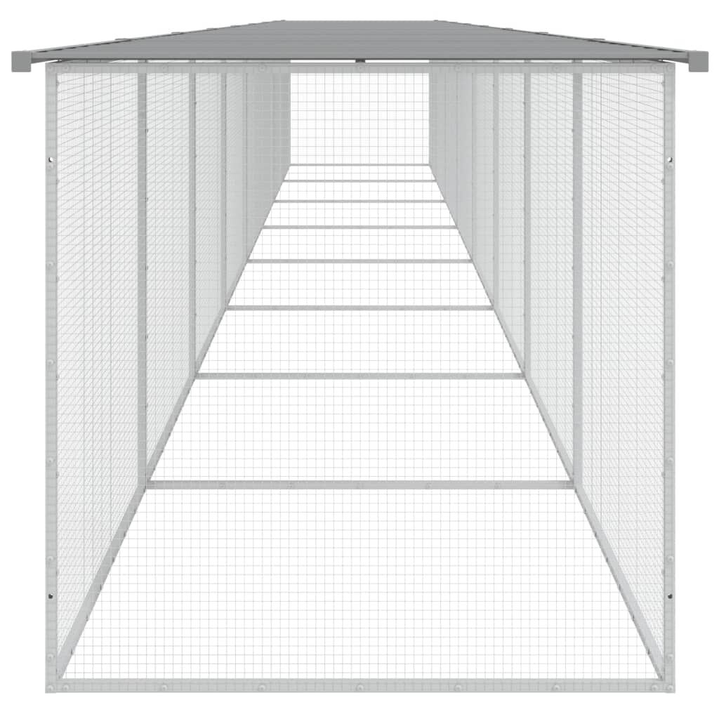Vidaxl Gallinero Con Techo Acero Galvanizado Gris Claro 803x98x90 Cm_3
