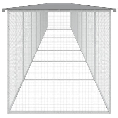 Vidaxl Gallinero Con Techo Acero Galvanizado Gris Claro 803x98x90 Cm_3