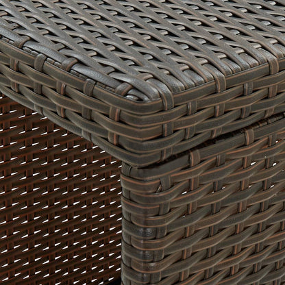 Mesa Bar Estante Almacenaje 120x60x110cm Ratán Sintético Marrón_4