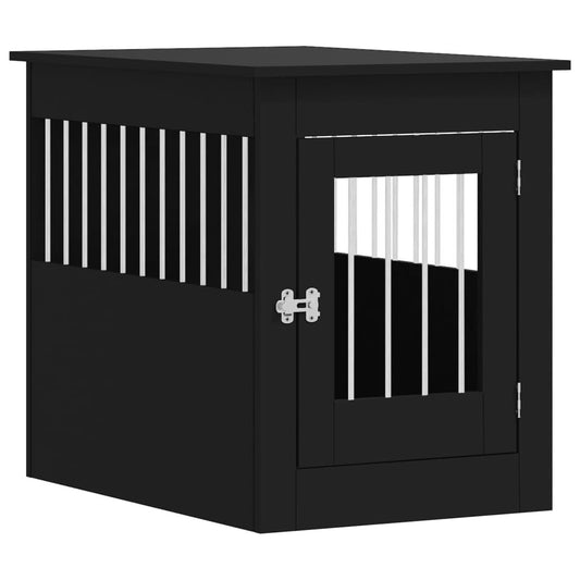 Vidaxl Jaula Para Perros Madera De Ingeniería Negro 55x80x68 Cm_0