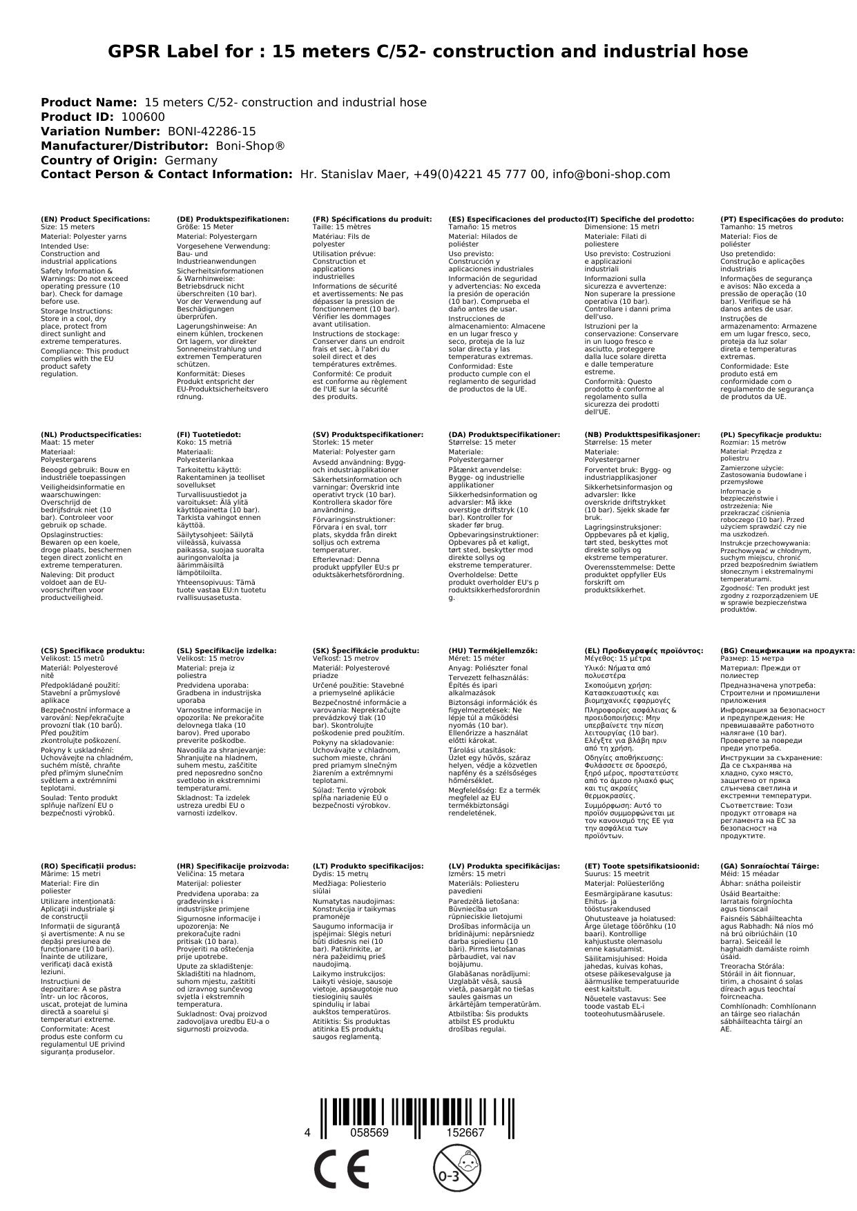 Manguera Industrial 15m C52 Con Racores Storz - Resistente_1