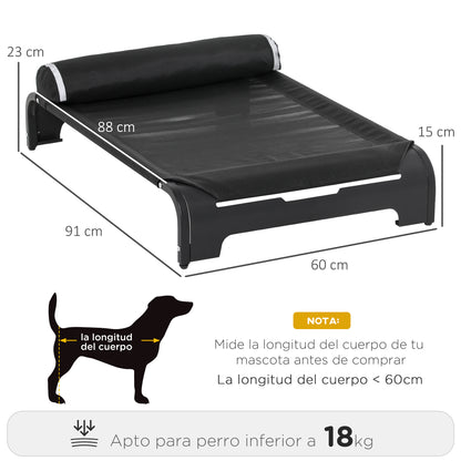 Pawhut Cama Elevada De Perros Mascota Transpirable Con Almohada Extraíble_2