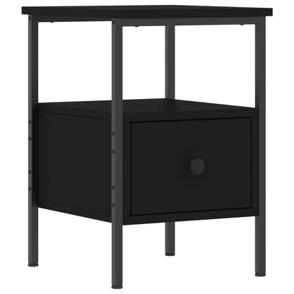 Mesita De Noche Madera De Ingeniería Negro 34x36x50 Cm_0