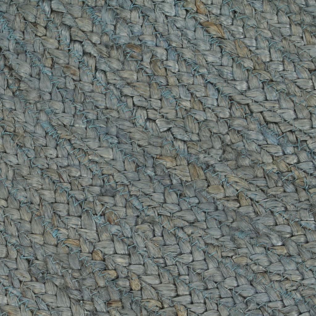 Alfombra De Yute Tejida A Mano Redonda Verde Oliva 180 Cm / Vetonek_3