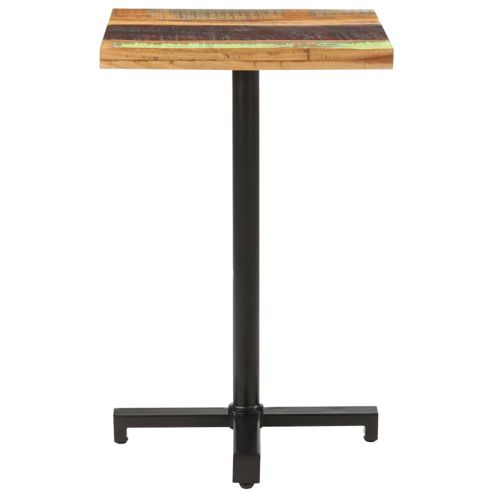 Mesa De Bistró Cuadrada Madera Maciza Reciclada 50x50x75 Cm_0