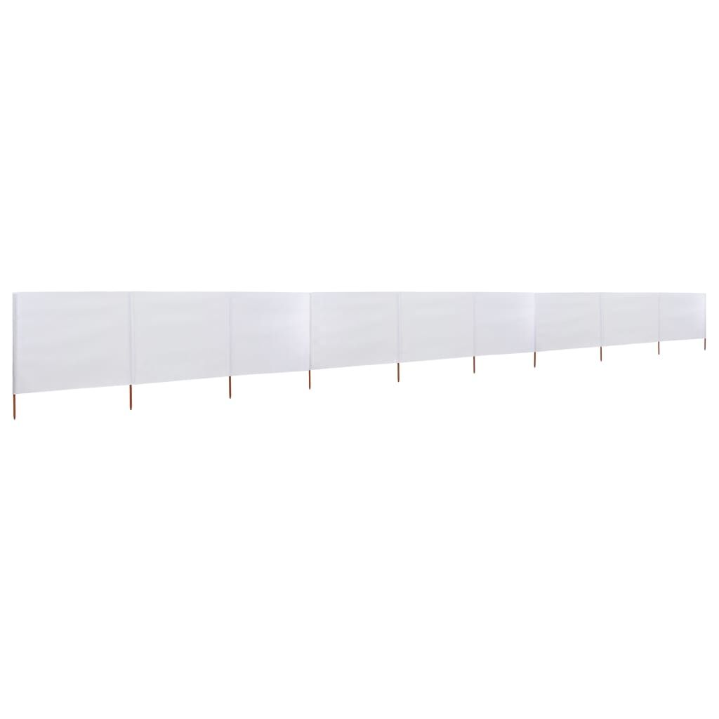Vidaxl Paravientos De 9 Paneles Tela Blanco Arena 1200x120 Cm_1